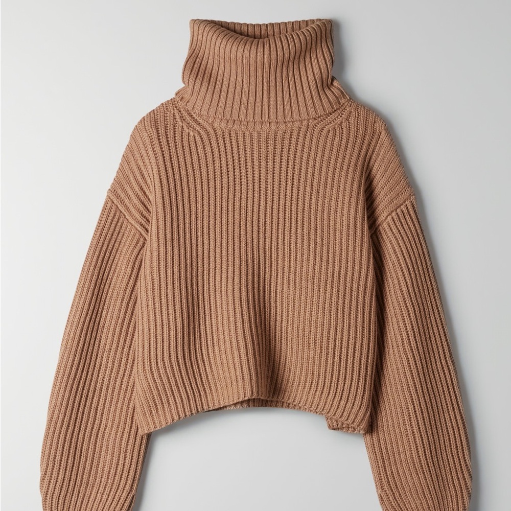 Babaton Guell Sweater | Cropped Ribbed Turtleneck | Wool Blend | Aritzia